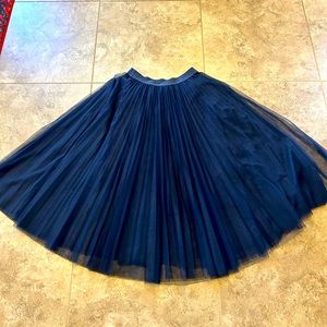 Beautiful Deep Navy Accordion Skirt